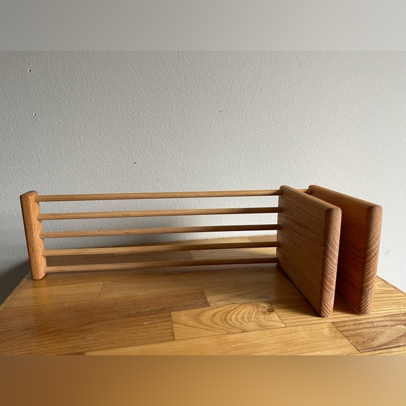 Vintage Wooden Sliding Book Rack - Picture 5 of 6